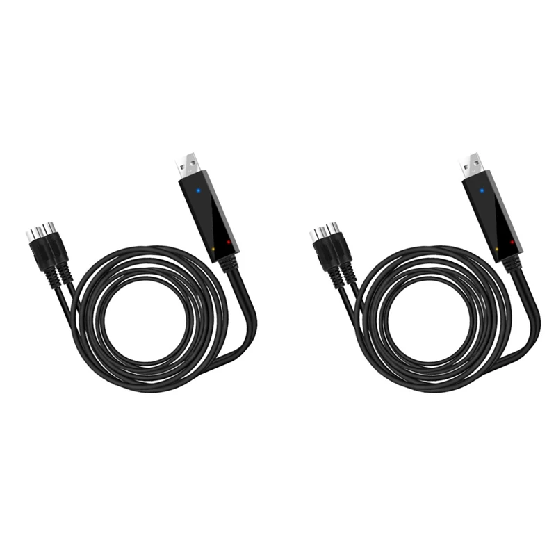 2X USB MIDI Cable Converter USB Interface To In-Out MIDI Cord For PC Laptop To Piano Keyboard In Music Studio 6.5Ft 
2X USB MIDI Cable Converter USB Interface To In-Out MIDI Cord For PC Laptop To Piano Keyboard In Music Studio 6.5Ft