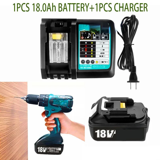 Литиевая батарея 18 в 18 Ач для электродрели DC18RC DC18RD DC18RE, последняя версия BL1860, аккумуляторные батареи 18650
Литиевая батарея 18 в 18 Ач для электродрели DC18RC DC18RD DC18RE, последняя версия BL1860, аккумуляторные батареи 18650
