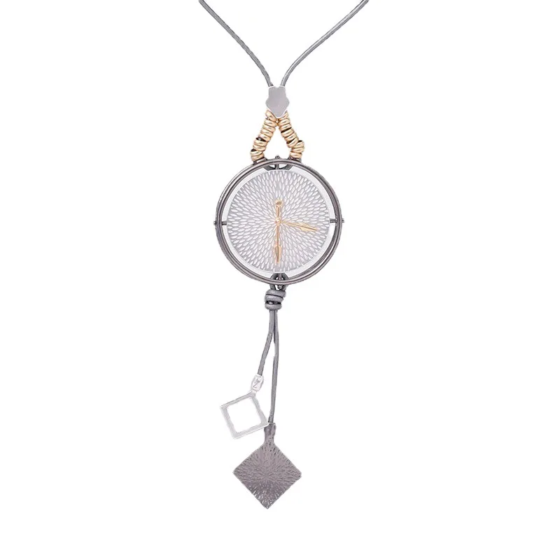 

Модное винтажное креативное ожерелье с кулоном в форме часов для женщин женская элегантная Длинная цепочка ювелирное изделие в стиле ретро подарок