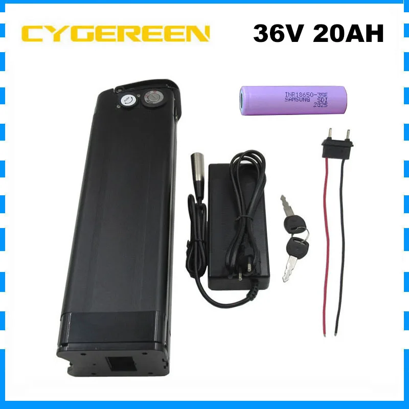 

36V 20AH 1000W Silver Fish Ebike Battery Pack 36 Volt 10AH 14AH 17AH 25AH Lithium Bateria Akku 10S 18650 With USB 42V 2A Charger