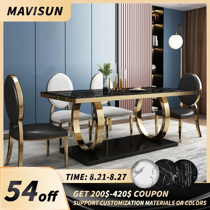 Modern Luxury Kitchen Tables For Household Furniture Set Natural Marble Tabletop Metal Frame Designer Dining Table And Chairs
Modern Luxury Kitchen Tables For Household Furniture Set Natural Marble Tabletop Metal Frame Designer Dining Table And Chairs