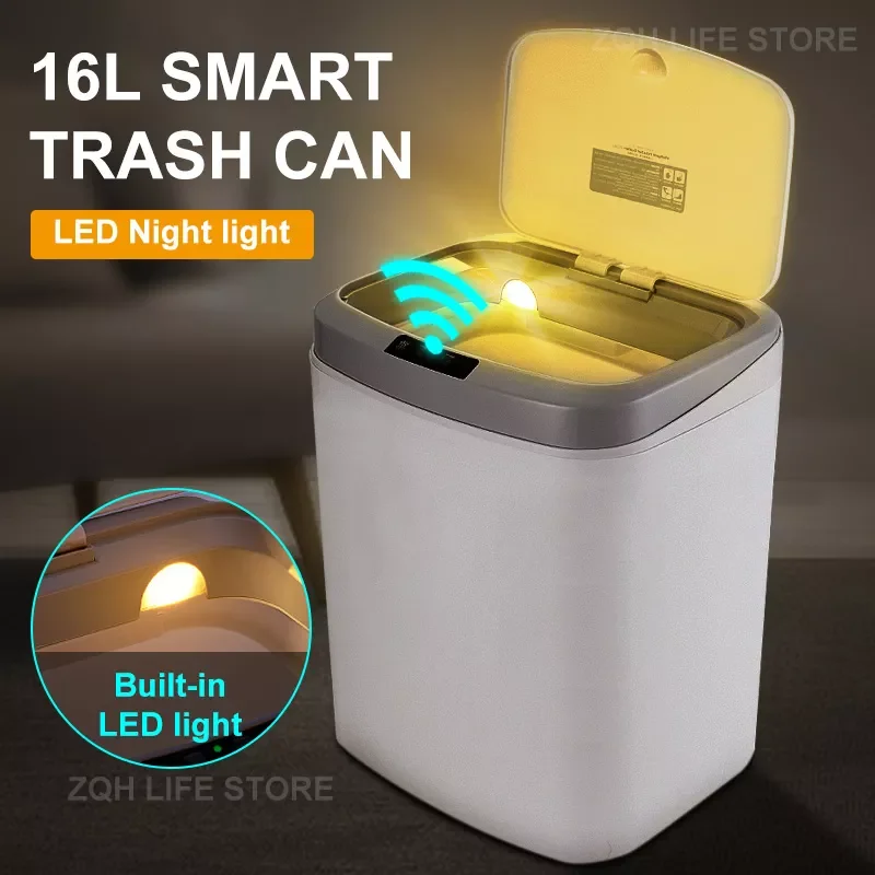 NEW Smart Trash Can With Lid Automatic Sensor Toilet Bin Bathroom Waste Garbage Bin With Led Light 9/16L Induction Trash Can Kit
NEW Smart Trash Can With Lid Automatic Sensor Toilet Bin Bathroom Waste Garbage Bin With Led Light 9/16L Induction Trash Can Kit