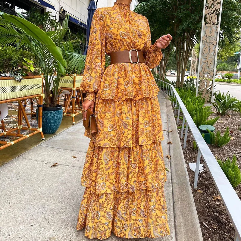Boho Pattern Print Ruffle Summer Beach Dress Spring Elegant Turtleneck Office Ladies Dress Women Lantern Sleeve Long Party Dress
Boho Pattern Print Ruffle Summer Beach Dress Spring Elegant Turtleneck Office Ladies Dress Women Lantern Sleeve Long Party Dress