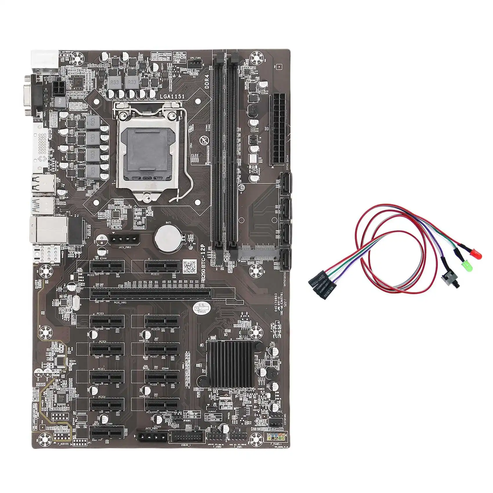B250B ETH Mining Motherboard+Switch Cable with Light LGA1151 DDR4 12XGraphics Card Slot MSATA SATA for BTC Miner Mining 
B250B ETH Mining Motherboard+Switch Cable with Light LGA1151 DDR4 12XGraphics Card Slot MSATA SATA for BTC Miner Mining