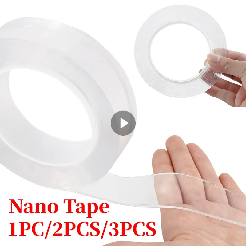 Nano Tape Tracsless Double Sided Tape Transparent No Trace Reusable Waterproof Adhesive Tape Cleanable Home Multifunctional Tape
Nano Tape Tracsless Double Sided Tape Transparent No Trace Reusable Waterproof Adhesive Tape Cleanable Home Multifunctional Tape