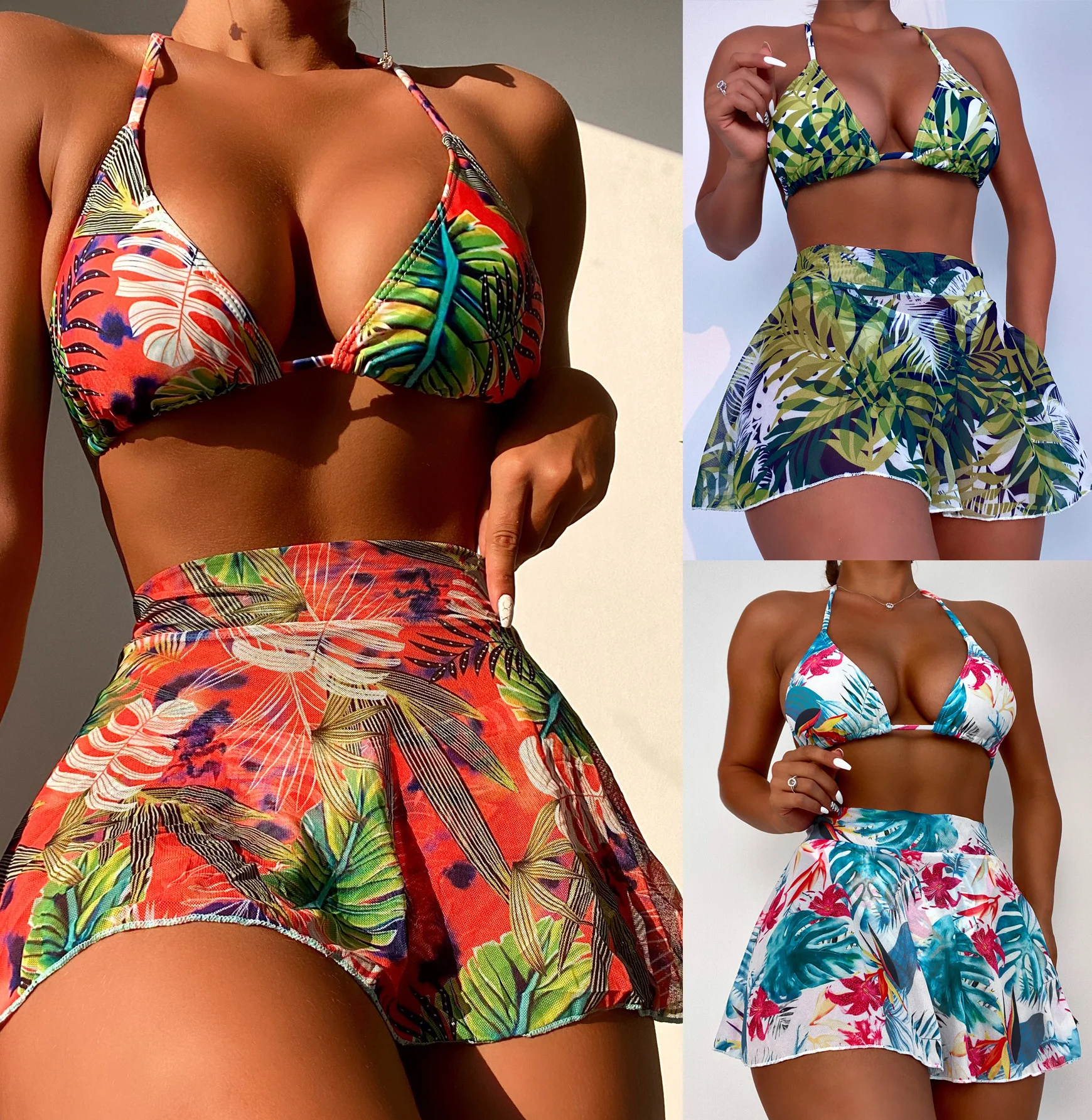 Summer 2-piece Set 3 Pieces Bikini Large Floral Flower Leaf Print Women's 2022 Beach Dress High Swimsuit Waist Beachwear Sexy
Summer 2-piece Set 3 Pieces Bikini Large Floral Flower Leaf Print Women's 2022 Beach Dress High Swimsuit Waist Beachwear Sexy