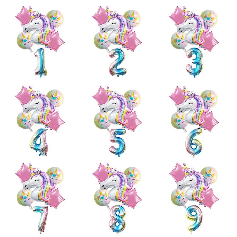 6pcs Rainbow Unicorn Balloon 32 inch Number Foil Balloons 1st Kids Unicorn Theme Birthday Party Decorations Baby Shower Globos
6pcs Rainbow Unicorn Balloon 32 inch Number Foil Balloons 1st Kids Unicorn Theme Birthday Party Decorations Baby Shower Globos