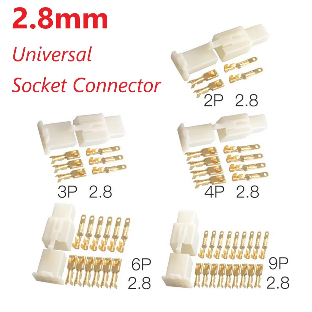 1 Set 2.8mm Terminal Socket Pin Connector Car Motorcycle Universal Socket Connector 2 Pin/3 Pin/4 Pin/6 Pin/9 Pin Wire Harness
1 Set 2.8mm Terminal Socket Pin Connector Car Motorcycle Universal Socket Connector 2 Pin/3 Pin/4 Pin/6 Pin/9 Pin Wire Harness