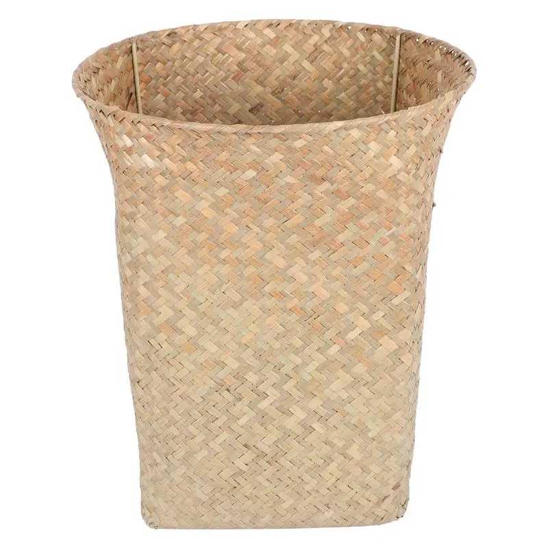 Large-Capacity Laundry Basket Grass Woven Storage Basket Durable Retro Art Woven Bin Paper Basket Waste Bin Household Trash Can 
Large-Capacity Laundry Basket Grass Woven Storage Basket Durable Retro Art Woven Bin Paper Basket Waste Bin Household Trash Can