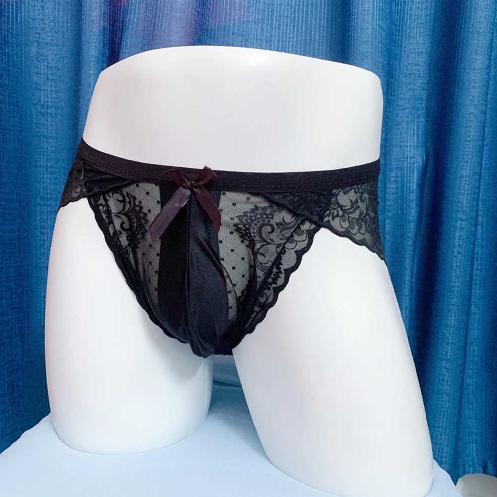 Men's Sexy Lace Panties Sissy Big Pouch Sheer Briefs G-String Thongs Low Rise Underwear Man Sensul Lingerie
Men's Sexy Lace Panties Sissy Big Pouch Sheer Briefs G-String Thongs Low Rise Underwear Man Sensul Lingerie
