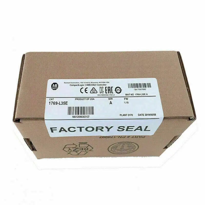 Новый заводской герметичный 1769-L35E / B Compact logix 1,5 MB ENet контроллер 1769L35E
Новый заводской герметичный 1769-L35E / B Compact logix 1,5 MB ENet контроллер 1769L35E