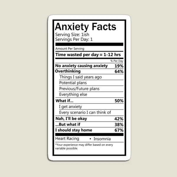 Anxiety Facts Magnet Refrigerator Home Stickers Children for Fridge Organizer Funny Baby Kids Colorful Cute Holder Decor Toy
Anxiety Facts Magnet Refrigerator Home Stickers Children for Fridge Organizer Funny Baby Kids Colorful Cute Holder Decor Toy