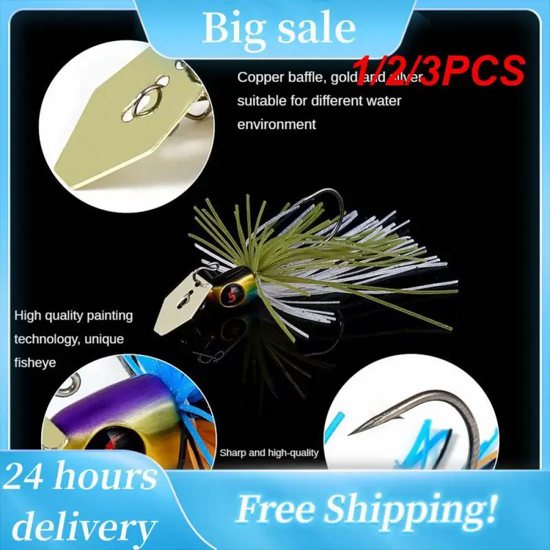 

1/2/3PCS Fishing Chatterbait 8.6g Jig Hook SpinnerBaits Buzzbait for Bass Pike Tiger Muskie Metal Jig Lure