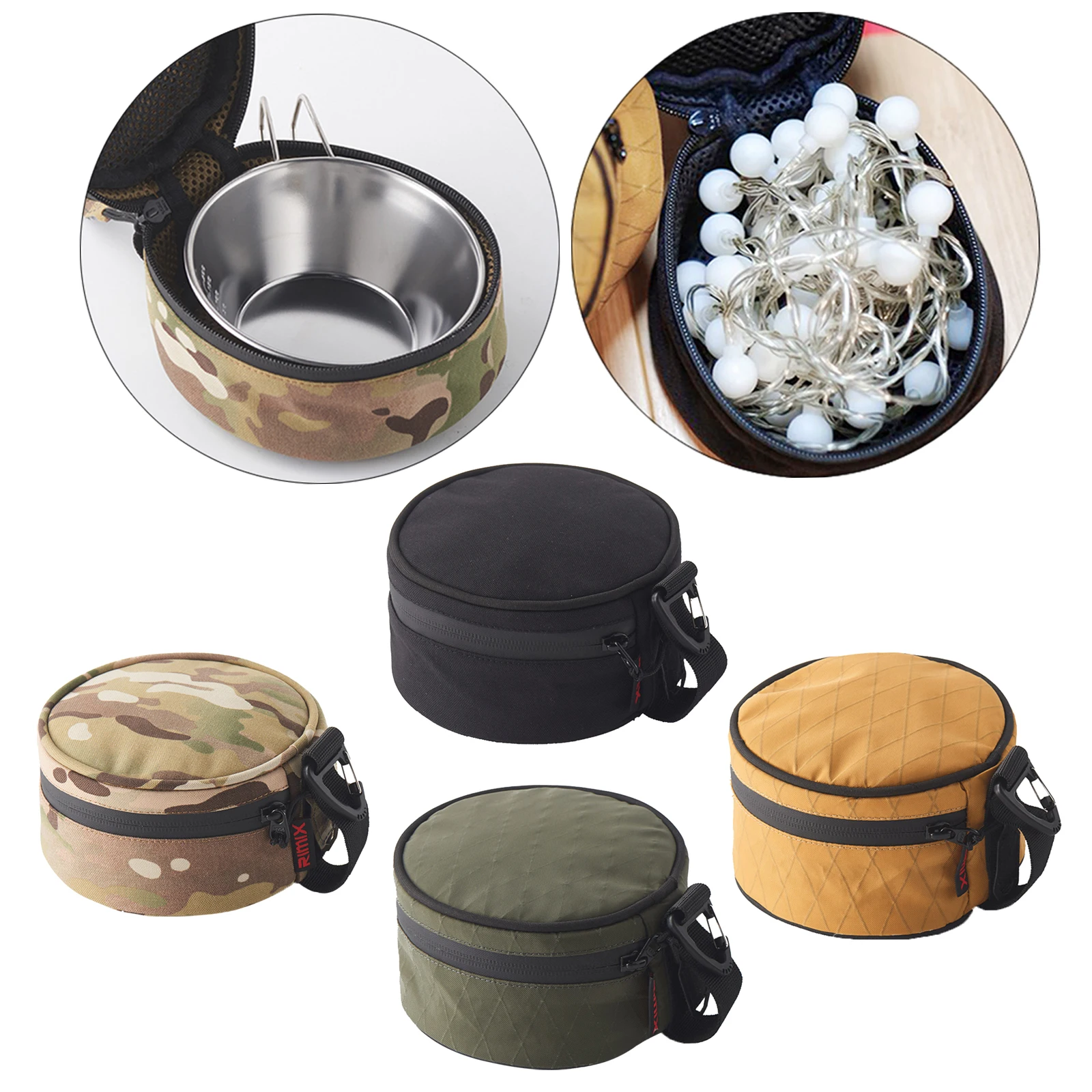 Outdoor Camping Bowl Cup Storage Bag Hand-Held BBQ Picnic Tableware Container for Backpacking Camping W/ Hooks
Outdoor Camping Bowl Cup Storage Bag Hand-Held BBQ Picnic Tableware Container for Backpacking Camping W/ Hooks