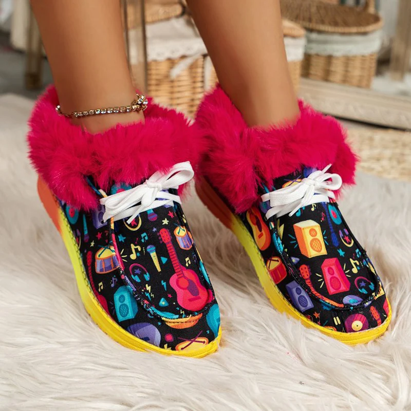 Женские зимние ботинки с граффити на плоской подошве, большие размеры
Женские зимние ботинки с граффити на плоской подошве, большие размеры