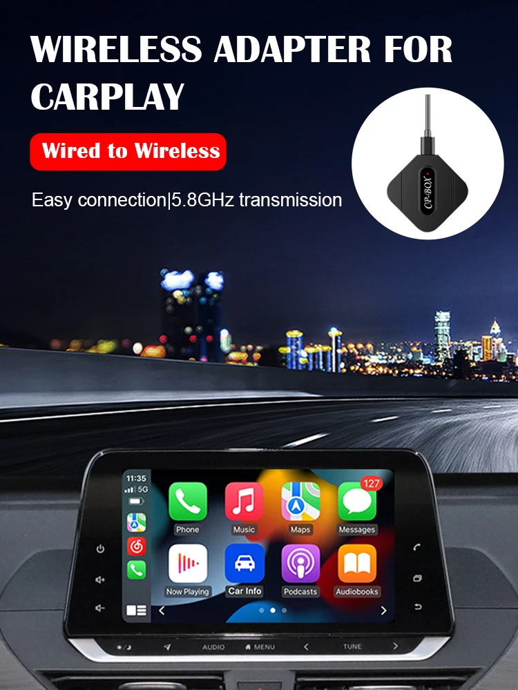 Wireless Adapter for CarPlay 5GHz WiFi Wired to Wireless Converter Multimedia Player Plug and Play Dongle for iOS 13.5 and Later
Wireless Adapter for CarPlay 5GHz WiFi Wired to Wireless Converter Multimedia Player Plug and Play Dongle for iOS 13.5 and Later