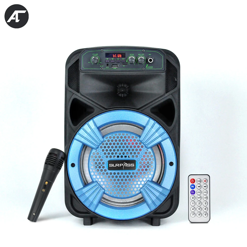 

Trolley Karaoke 8" Caixa De Som Bluetooth Speaker Big Sound Box Powerful Party Subwoofer LED light Support Radio/TF/USB with Mic