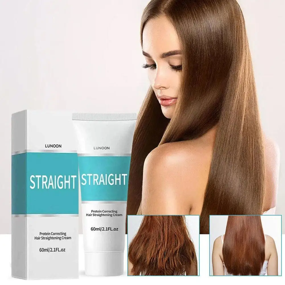 

Протеиновый крем для выпрямления волос, Смягчающий крем для волос, товары для прямых волос для сглаживания и выпрямления волнистых ИЛИ волнистых волос F2S4