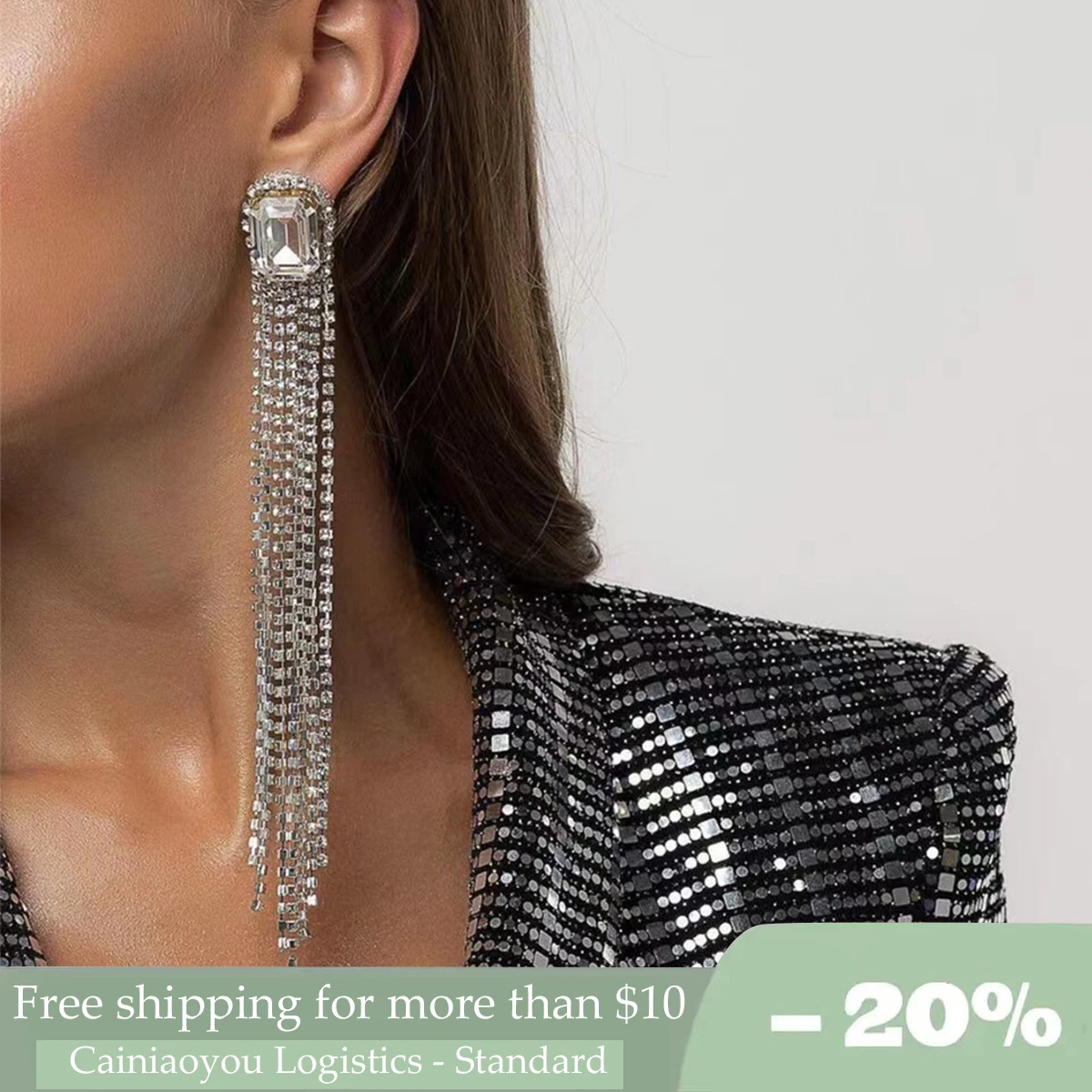 Shiny Women's Earrings, Shiny Fringed Earrings with Chain, Used for Wedding Parties, Jewelry Accessories
Shiny Women's Earrings, Shiny Fringed Earrings with Chain, Used for Wedding Parties, Jewelry Accessories