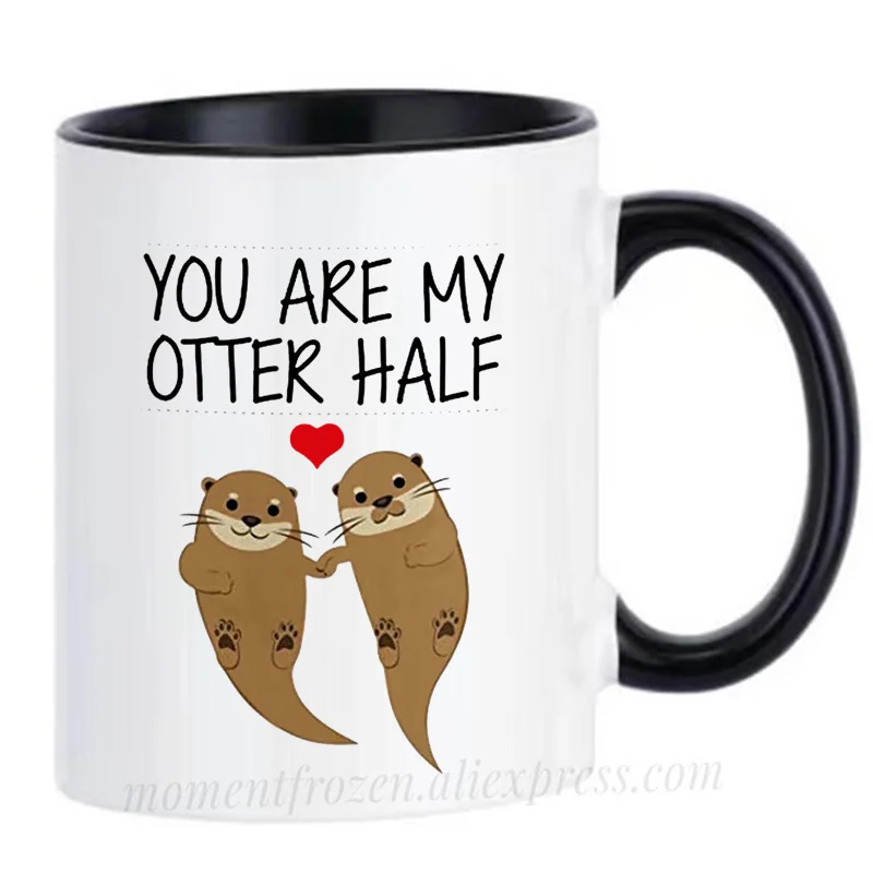 

Otter Cups Fiancee Coffee Mugs Wedding Bride Bridegroom Lover Wife Husband Couples Mom Dad Papa Coffeeware Valentines Gifts