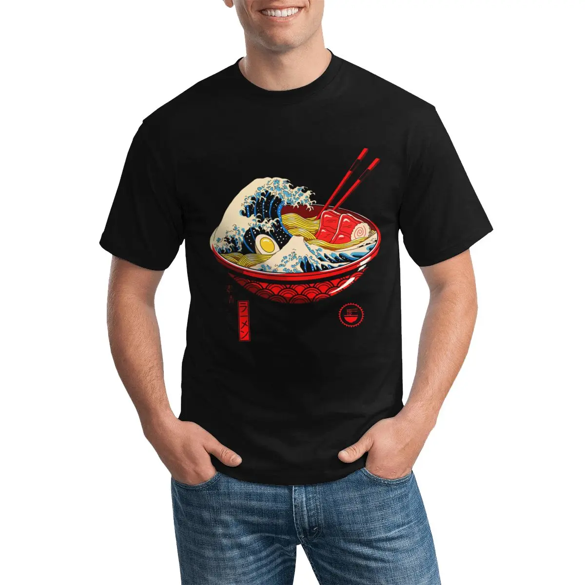 Футболка «The Great Wave» летняя футболка «Ramen Man» хлопковая Футболка оверсайз с рисунком
Футболка «The Great Wave» летняя футболка «Ramen Man» хлопковая Футболка оверсайз с рисунком