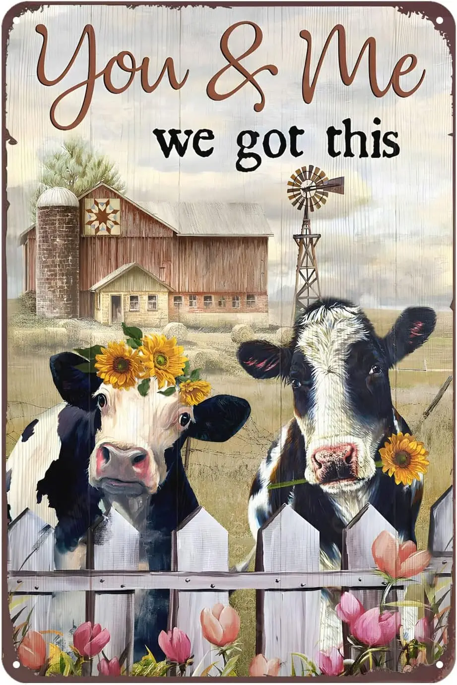 Cow You and Me мы получили этот винтажный металлический жестяной знак, забавный металлический домашний декор для детской комнаты, новинка, Настенный декор 12x8 дюймов 
Cow You and Me мы получили этот винтажный металлический жестяной знак, забавный металлический домашний декор для детской комнаты, новинка, Настенный декор 12x8 дюймов