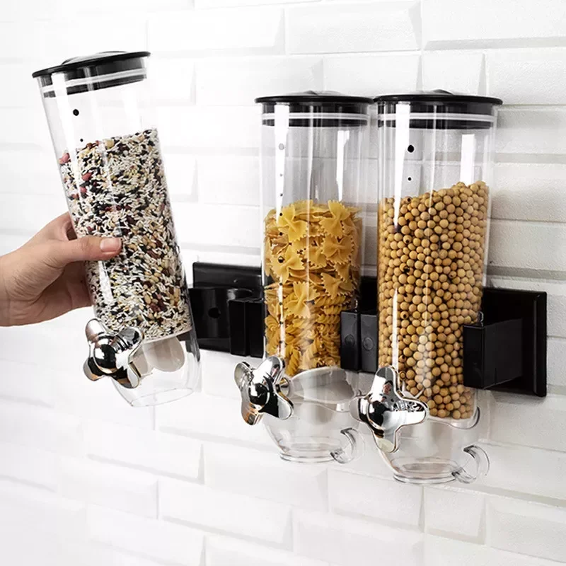 Wall-Mounted Cereal Dispenser Bottle Tank Kitchen Storage Box Grain Dry Food Grain Cans Container Snack Sugar Nuts Candy Barrel
Wall-Mounted Cereal Dispenser Bottle Tank Kitchen Storage Box Grain Dry Food Grain Cans Container Snack Sugar Nuts Candy Barrel