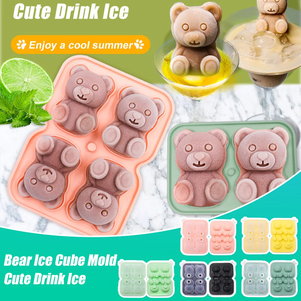 Cute Bear Ice Cube Mold 4 Cavity Ice Cube Tray Silicone Ice Cube Making Mold With Container Coffee Milk Tea Whiskey Ice Mold
Cute Bear Ice Cube Mold 4 Cavity Ice Cube Tray Silicone Ice Cube Making Mold With Container Coffee Milk Tea Whiskey Ice Mold