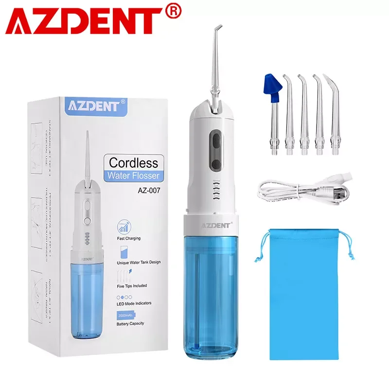 AZDENT Fashion 4 Modes Portable Fold Electric Oral Irrigator USB Charging Water Dental Flosser Rechargeable 200ml + 5 Jet Tips
AZDENT Fashion 4 Modes Portable Fold Electric Oral Irrigator USB Charging Water Dental Flosser Rechargeable 200ml + 5 Jet Tips