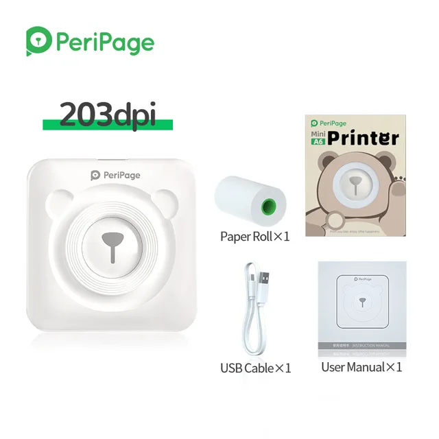 Mini Printer PeriPage A6 Pocket Thermal Printer Photo Printer Support Mobile Phone Android IOS Label Printer for Kids Gift
Mini Printer PeriPage A6 Pocket Thermal Printer Photo Printer Support Mobile Phone Android IOS Label Printer for Kids Gift
