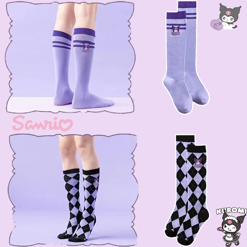 Sanrio Kuromi Stocking Cartoon Diamond Check Sweat-absorbing Breathable Purple Socks Jk Sweet Lolita Hundred Anime Long Socks
Sanrio Kuromi Stocking Cartoon Diamond Check Sweat-absorbing Breathable Purple Socks Jk Sweet Lolita Hundred Anime Long Socks
