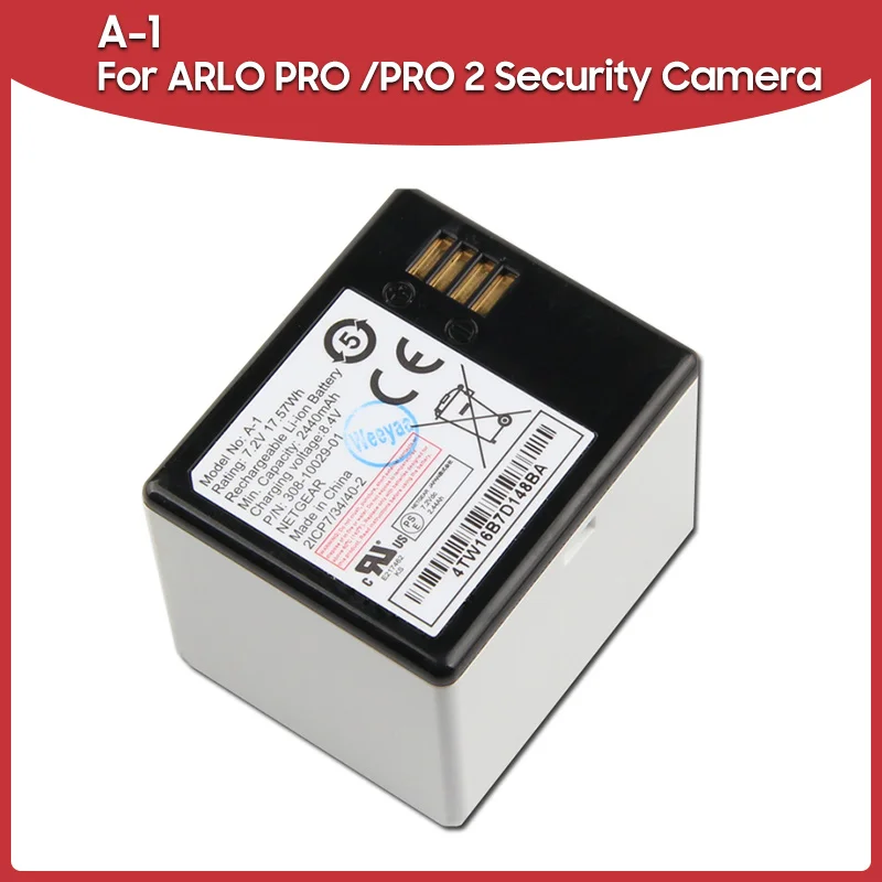 Original Replacement Battery 2440mAh A-1 For ARLO PRO /PRO 2 Security Camera VMA4400 VMS4230P NETGEAR Camera Batteries
Original Replacement Battery 2440mAh A-1 For ARLO PRO /PRO 2 Security Camera VMA4400 VMS4230P NETGEAR Camera Batteries