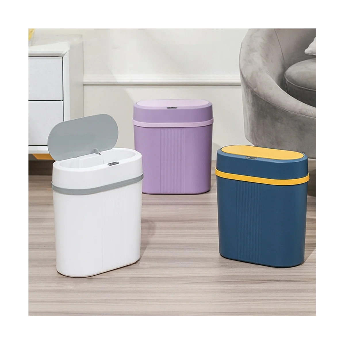 Smart Sensor Trash Can Electronic Automatic Garbage Bin Waterproof Bathroom Kitchen Dustbin Intelligent Waste Bin White
Smart Sensor Trash Can Electronic Automatic Garbage Bin Waterproof Bathroom Kitchen Dustbin Intelligent Waste Bin White
