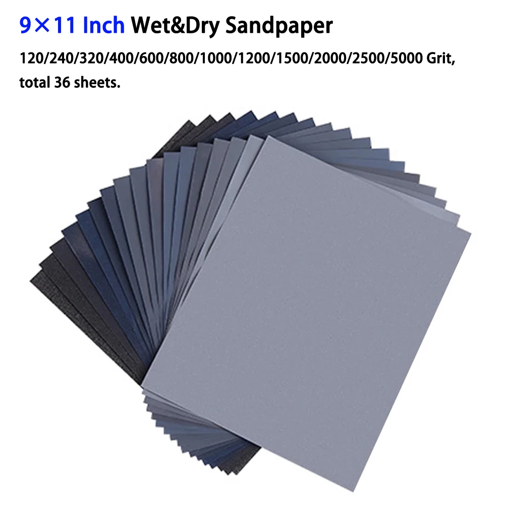 36Pcs/Set 120- 5000 Grit Sandpaper Water Wet Grinding Sanding Paper Wood Metal Abrasives Sander Paper For Finishing 9×11inch
36Pcs/Set 120- 5000 Grit Sandpaper Water Wet Grinding Sanding Paper Wood Metal Abrasives Sander Paper For Finishing 9×11inch