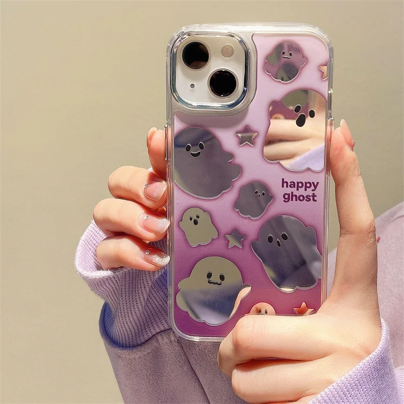 Mirror Plate Cute Ghost Phone Case For iPhone 14 13 12 11 Pro Max X XR XS Shockproof Protective Cover
Mirror Plate Cute Ghost Phone Case For iPhone 14 13 12 11 Pro Max X XR XS Shockproof Protective Cover