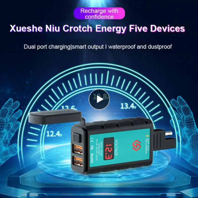 Motorcycle Voltmeter Universal 5v3.4a/9v2.5a /12v2a Motorcycle Plug Portable Practical Dual Qc3.0 Square Charger Multifunctional
Motorcycle Voltmeter Universal 5v3.4a/9v2.5a /12v2a Motorcycle Plug Portable Practical Dual Qc3.0 Square Charger Multifunctional