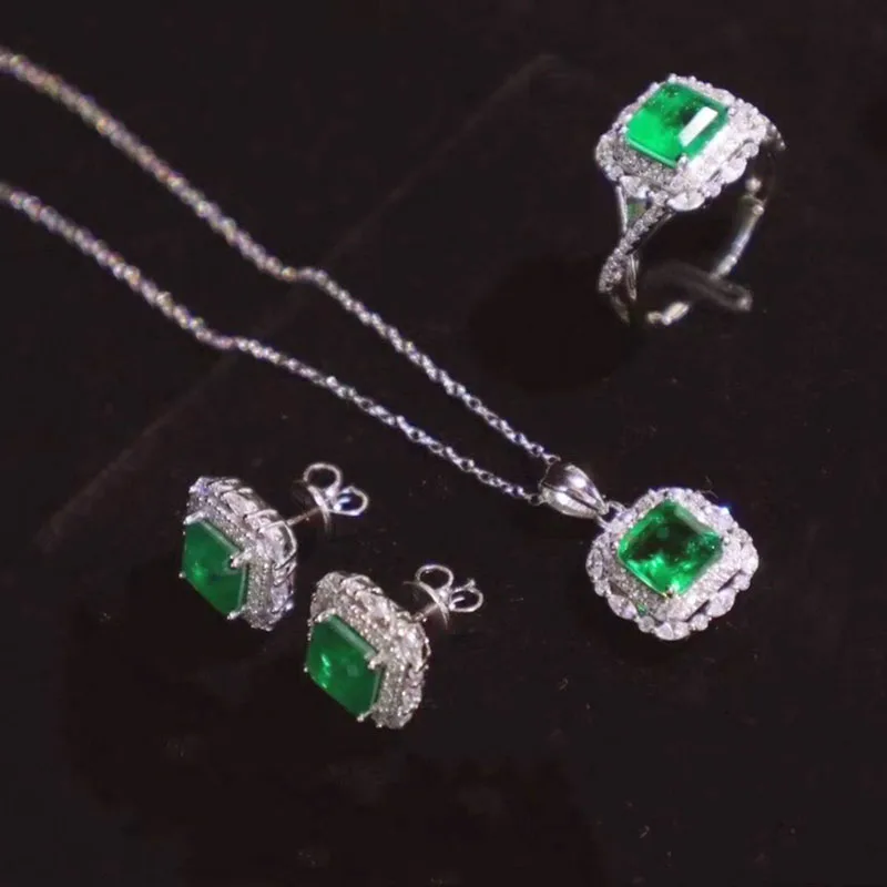 ZOCA Vintage Emerald Green Ring Earrings S925 Sterling Silver Pendant Classic Jewelry Gift for Women
ZOCA Vintage Emerald Green Ring Earrings S925 Sterling Silver Pendant Classic Jewelry Gift for Women