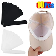 10Pcs Disposable Hat Anti Sweat Pads Invisible Anti-dirty Sweat Baseball Cap Absorbing Sweat Stickers Strip Cap Stick Liner Pads