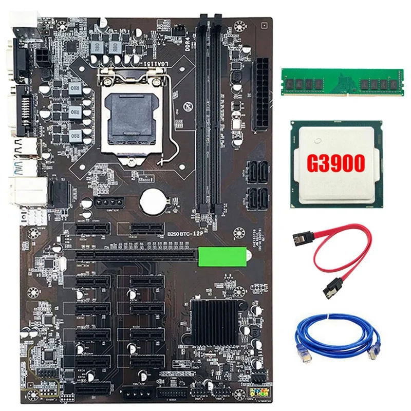 NEW-B250 BTC Mining Motherboard with DDR4 4GB 2666Mhz RAM+G3900 CPU LGA 1151 12 PCI-E16X Graphics for Bitcoin Miner Rig
NEW-B250 BTC Mining Motherboard with DDR4 4GB 2666Mhz RAM+G3900 CPU LGA 1151 12 PCI-E16X Graphics for Bitcoin Miner Rig