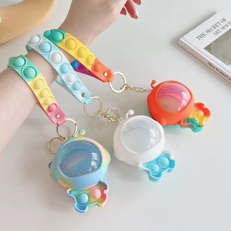 Universe Astronaut Pendants Push Bubble Fidget Pops Spaceman Cute Transparent Silicone Space Man Simple Dimple Keychain Gift
Universe Astronaut Pendants Push Bubble Fidget Pops Spaceman Cute Transparent Silicone Space Man Simple Dimple Keychain Gift
