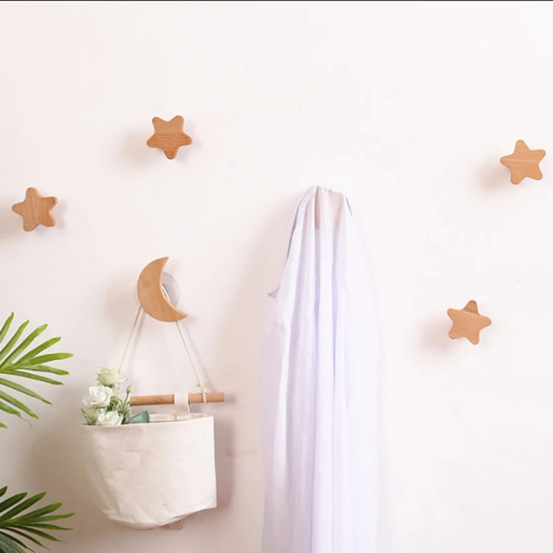 Self Adhesive Wall Hanger Mounted Solid Wood Star Moon Hook Towels Coat Bags Clothes Storage Hook Cute
Self Adhesive Wall Hanger Mounted Solid Wood Star Moon Hook Towels Coat Bags Clothes Storage Hook Cute