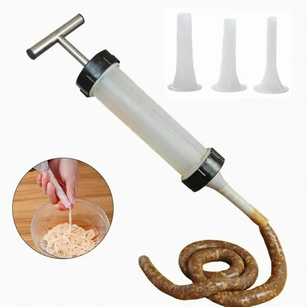 Manual Sausage Maker Kitchen Meat Stuffer Machine Funnel Nozzle Meat Syringe Homemade Sausage Filler Tool
Manual Sausage Maker Kitchen Meat Stuffer Machine Funnel Nozzle Meat Syringe Homemade Sausage Filler Tool