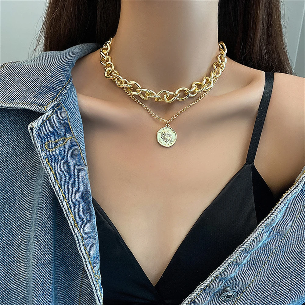 2022 Fashion Vintage Gothic Multi-layer Coin Portrait Chunky Chain Choker Necklace For Women Men Punk Collar Unisex Jewelry Gift
2022 Fashion Vintage Gothic Multi-layer Coin Portrait Chunky Chain Choker Necklace For Women Men Punk Collar Unisex Jewelry Gift