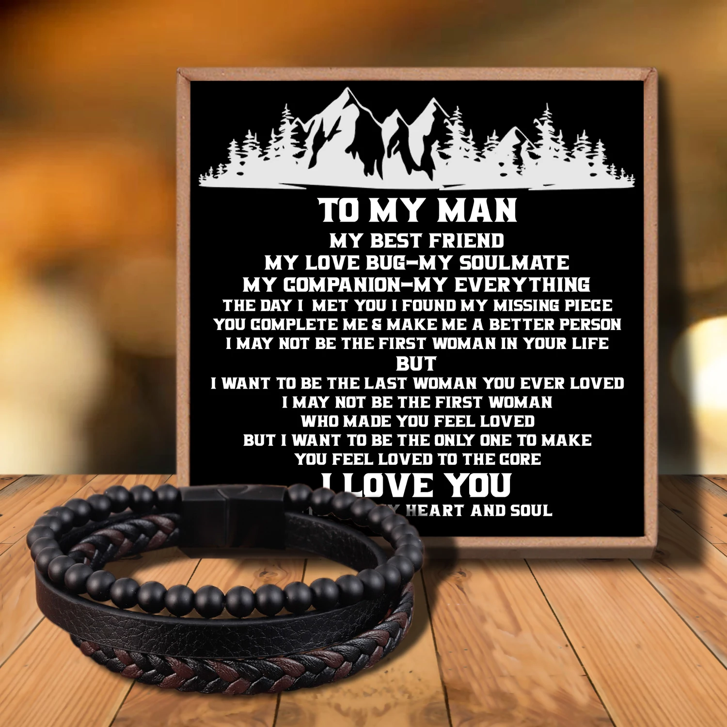Sba3609 To My Husband Beaded Leather bracelet Mixed Leather Lava Stone Beads, Men's Leather Bracelet Genuine Leather
Sba3609 To My Husband Beaded Leather bracelet Mixed Leather Lava Stone Beads, Men's Leather Bracelet Genuine Leather