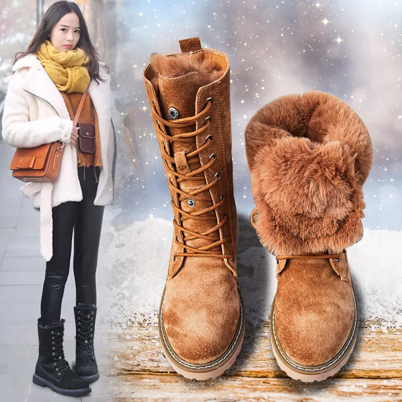 2022 winter Women Mid-Calf Snow Boots Fashion Lace-up Non-slip Casual Mid Calf Boots Warm Plush Women Shoes Botas De Mujer
2022 winter Women Mid-Calf Snow Boots Fashion Lace-up Non-slip Casual Mid Calf Boots Warm Plush Women Shoes Botas De Mujer
