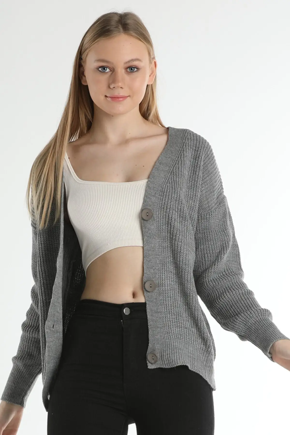 Women's Cardigan Standard Size Three-Button Knit Knitwear Casual Knitted Quality Fashion Sweaters Loose Jumper
Women's Cardigan Standard Size Three-Button Knit Knitwear Casual Knitted Quality Fashion Sweaters Loose Jumper
