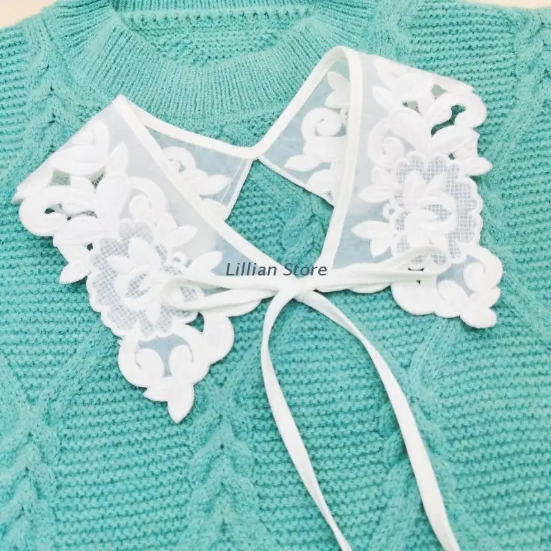Women Girls Hollow Out DIY Detachable Collar Shawl Embroidery Plaid Flower Leaves White Scarf Decorative Lace-Up Capelet Clothin
Women Girls Hollow Out DIY Detachable Collar Shawl Embroidery Plaid Flower Leaves White Scarf Decorative Lace-Up Capelet Clothin