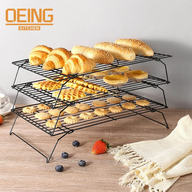 Cake Cooling Rack 3 Layers Stackable Metal Cake Biscuits Bread Cookie Cooling Rack Net Mat Baking Tray Kitchen Accessories
Cake Cooling Rack 3 Layers Stackable Metal Cake Biscuits Bread Cookie Cooling Rack Net Mat Baking Tray Kitchen Accessories