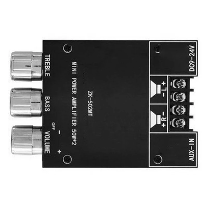 Плата усилителя AT41 ZK-502MT 50Wx 2, 2,0 стерео, Bluetooth аудио, цифровой модуль усилителя мощности, регулировка высоких и низких шагов
Плата усилителя AT41 ZK-502MT 50Wx 2, 2,0 стерео, Bluetooth аудио, цифровой модуль усилителя мощности, регулировка высоких и низких шагов