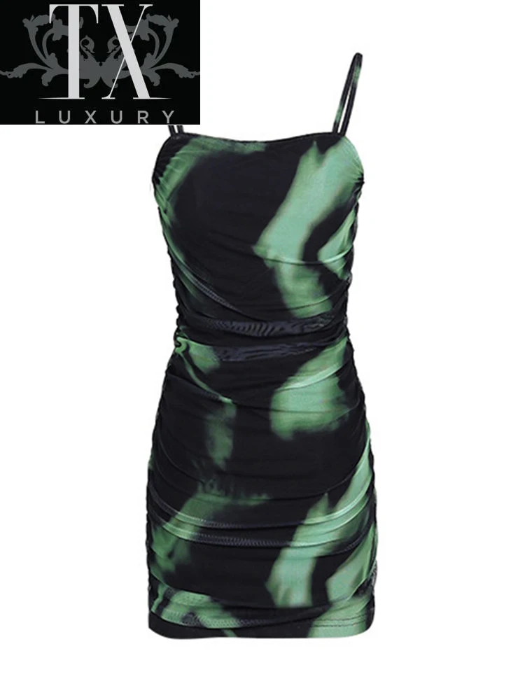 Tie Dye Print Women Mini Dress Bodycon Sexy Party Elegant Club Spaghetti Strap Vestidos 2022 Summer Festival Streetwear Clothes
Tie Dye Print Women Mini Dress Bodycon Sexy Party Elegant Club Spaghetti Strap Vestidos 2022 Summer Festival Streetwear Clothes